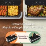 COSORI TwinFry Friggitrice ad Aria 10L WiFi, Doppio Cestello 5L+5L, 2800W, Grigio - immagine 5
