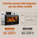 Friggitrice ad Aria Calda XXL OIMIS 30L 1800W, Forno Elettrico 30-230°C con Tecnologia Doppio Ciclone - immagine 2