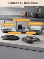 Friggitrice ad Aria FOHERE Portatile 4L+1,5L, 2 Contenitori in Vetro, 5 Programmi, Touch Screen Blu - immagine 8
