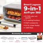 Friggitrice ad Aria Emeril Lagasse 360 XL in Acciaio Inox, 16 Funzioni, 9-in-1 con Girarrosto - immagine 2